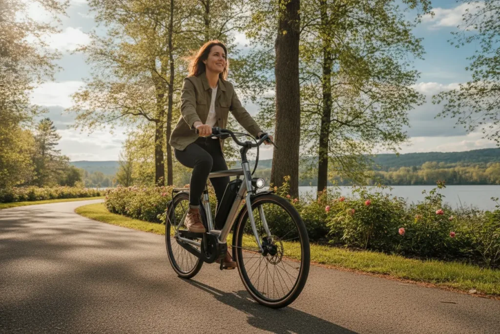 Bicicleta elétrica de longa autonomia e conforto